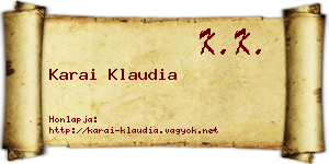 Karai Klaudia névjegykártya