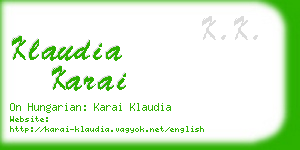 klaudia karai business card